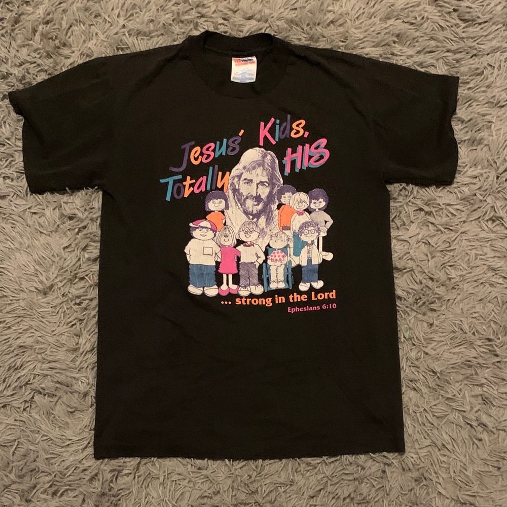 Hanes Black Graphic Tee with Colorful Design